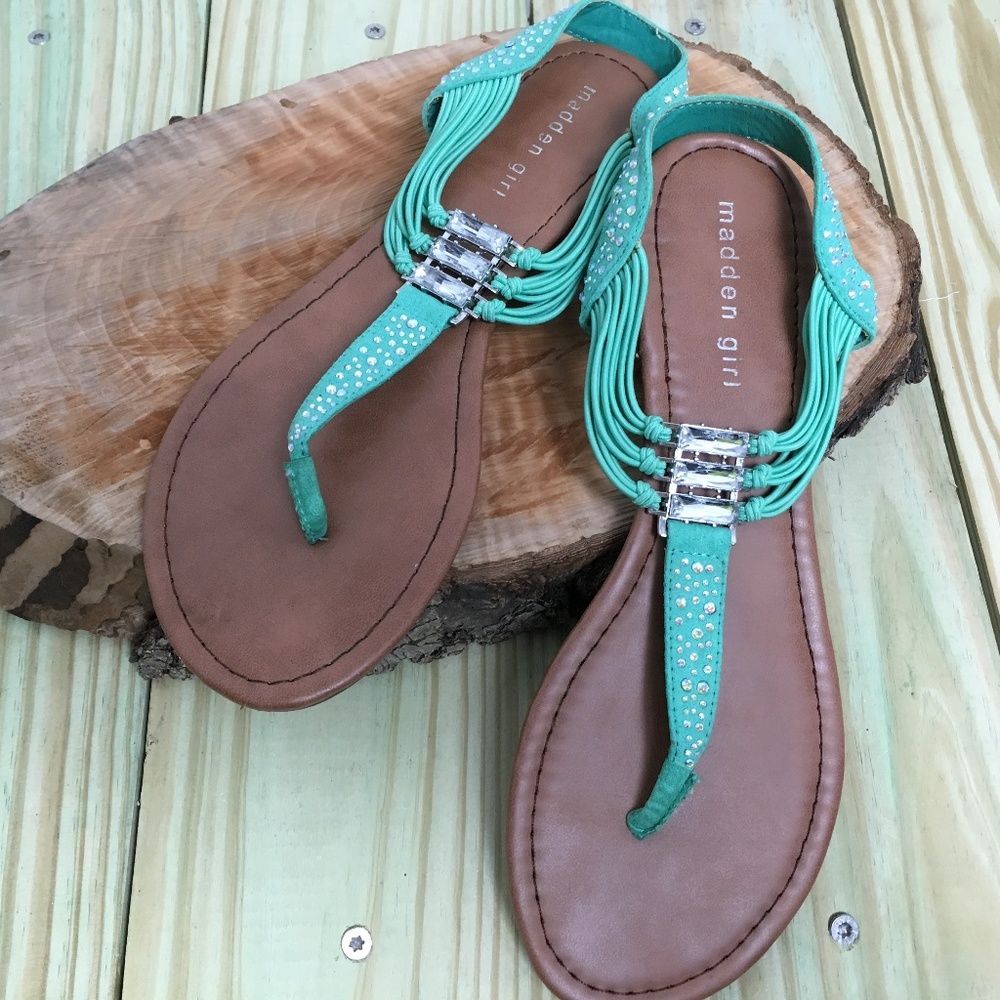 Madden Girl Tornadoo Rhinestone Strappy Sandals